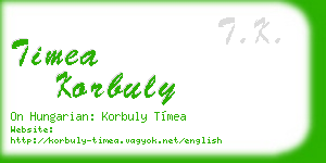 timea korbuly business card