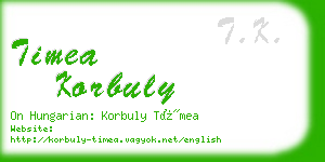 timea korbuly business card